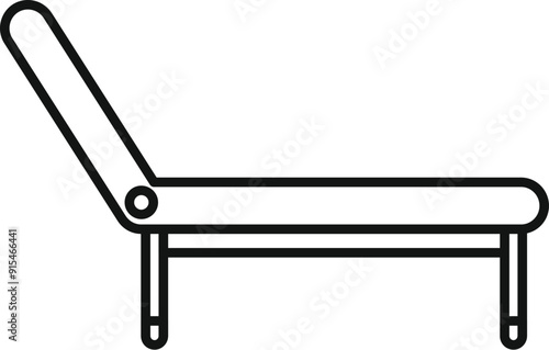 Simple line art illustration of a comfortable chaise lounge with an adjustable backrest