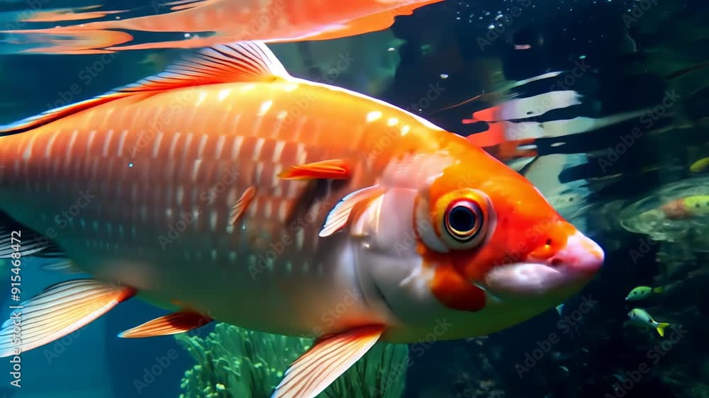 Goldfish close-up in an aquarium Goldfish close-up in an aquarium