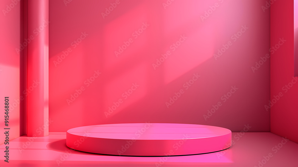 A simple pink pedestal in a minimalist room, bathed in soft, natural light. This scene creates a sense of serenity and simplicity, ideal for showcasing products or designs. A simple pink pedestal in a minimalist room, bathed in soft, natural light. This scene creates a sense of serenity and simplicity, ideal for showcasing products or designs.