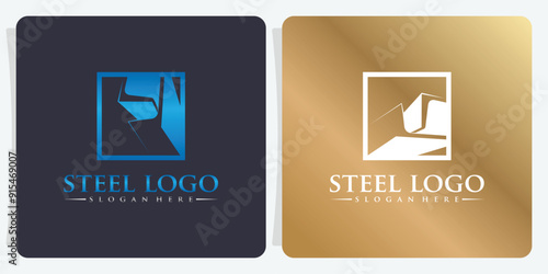 vector logo design for steel fabrication and construction company