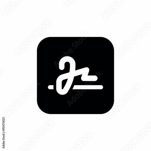 handwriting signature document icon vector