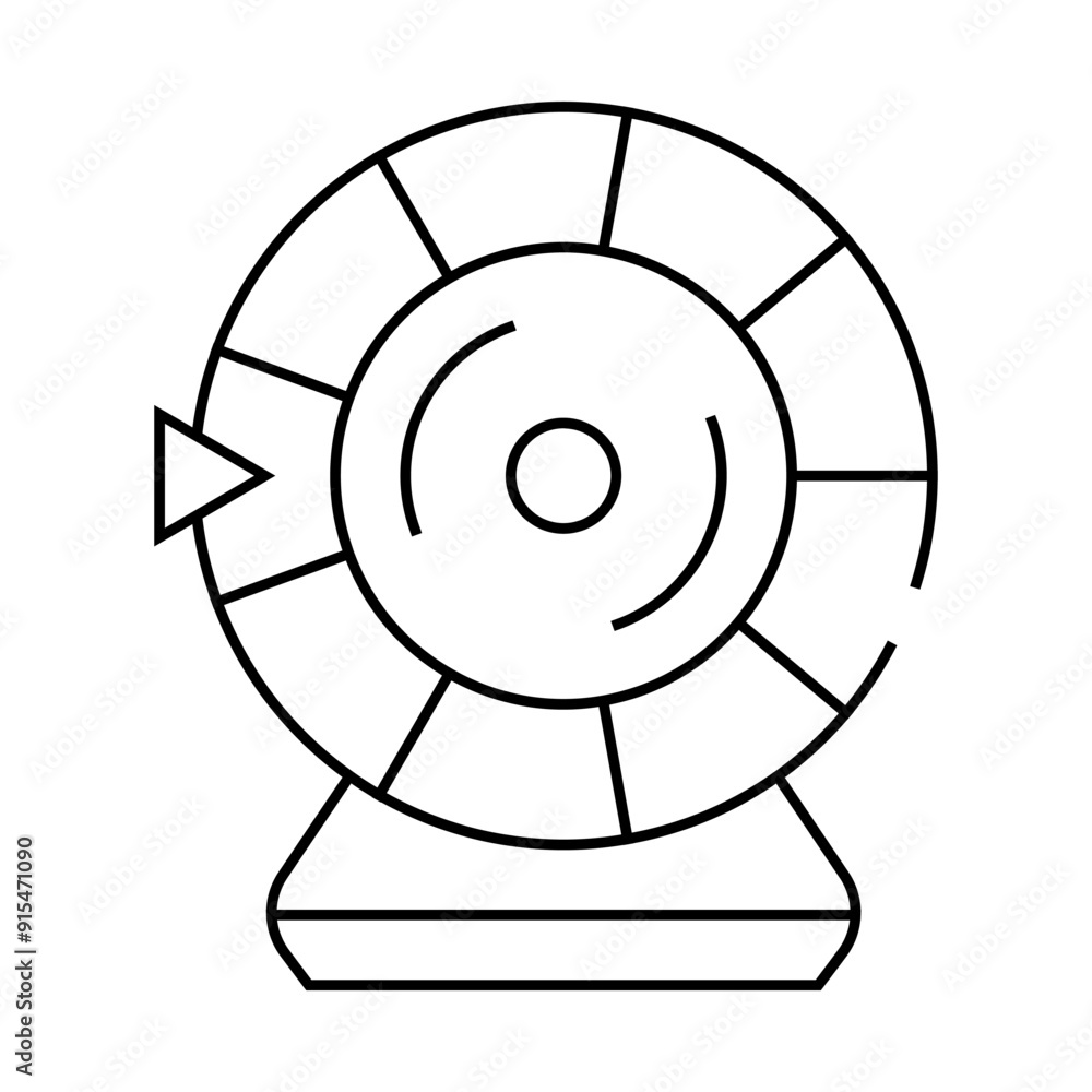 lottery wheel line icon vector. lottery wheel sign. isolated contour symbol black illustration lottery wheel line icon vector. lottery wheel sign. isolated contour symbol black illustration