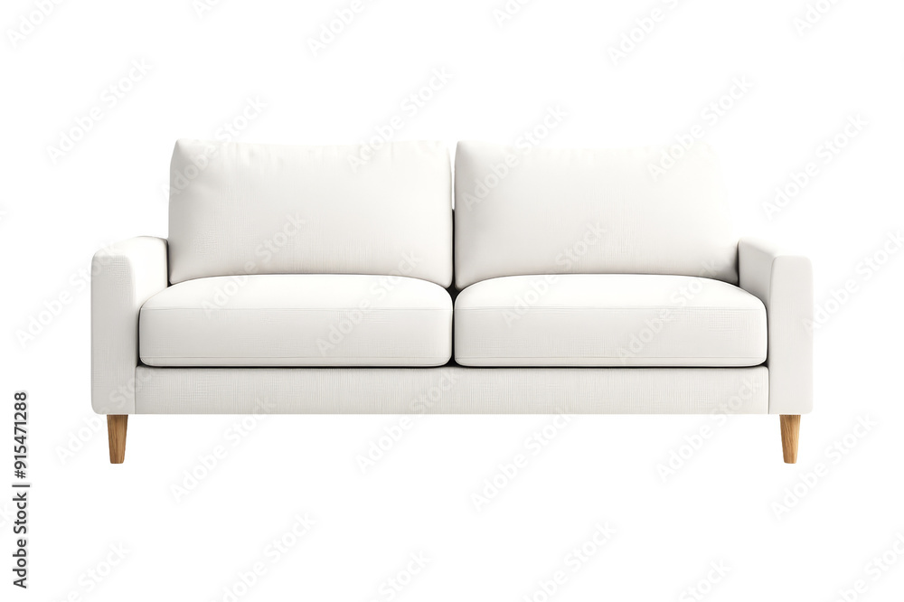 Modern White Sofa with Wooden Legs Modern White Sofa with Wooden Legs