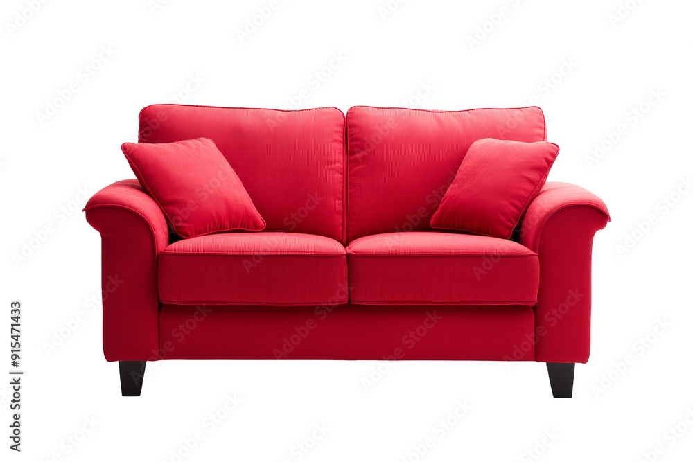 Red Sofa with Pillows Red Sofa with Pillows