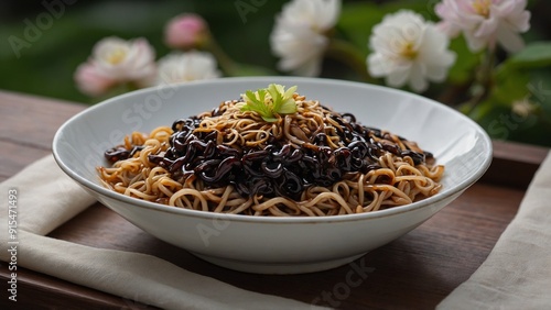 jajangmyeon food is caracteristic korean food photo