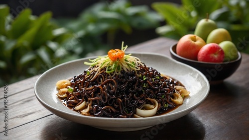 jajangmyeon food is caracteristic korean food photo