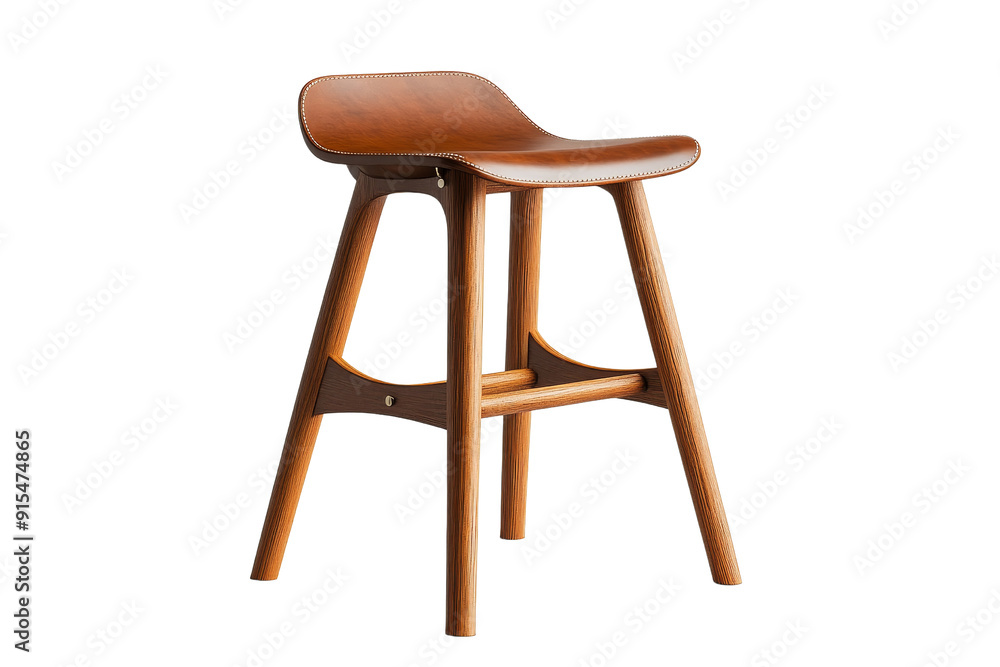 Modern Wooden Bar Stool with Leather Seat Modern Wooden Bar Stool with Leather Seat