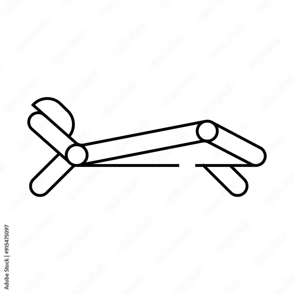 sun lounger line icon vector. sun lounger sign. isolated contour symbol black illustration sun lounger line icon vector. sun lounger sign. isolated contour symbol black illustration
