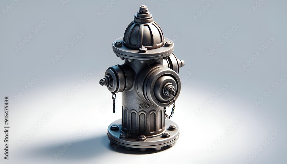 Minimalist View: Unlabeled Fire Hydrant Set Against White Floor Minimalist View: Unlabeled Fire Hydrant Set Against White Floor