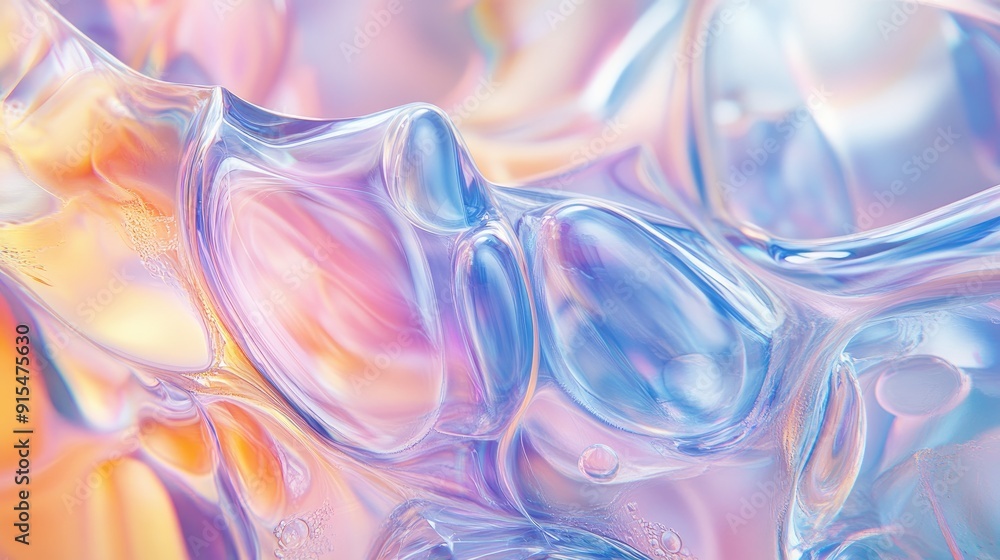 Obraz premium A fluid abstract background with overlapping soap bubbles and gentle color transitions, offering a sophisticated and artistic touch.