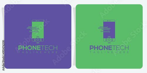 Telephone logo with technology concept. This logo is suitable for all electronics companies