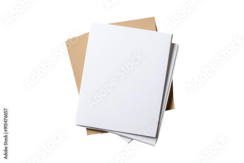 Stack of White Paper on Brown Paper photo