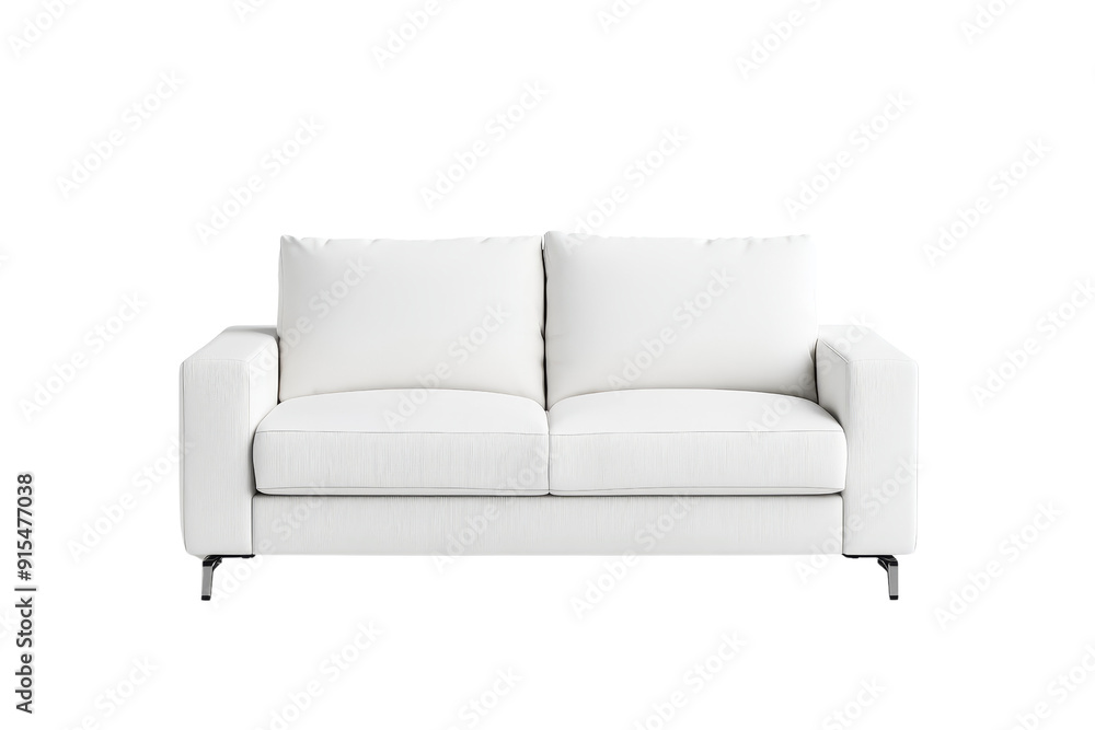 White Modern Sofa with Silver Legs White Modern Sofa with Silver Legs