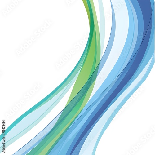 abstract background with blue and green lines on a white background, vector illustration, simple design using flat color blocks with soft edges and smooth curves in the minimalist style, high resoluti