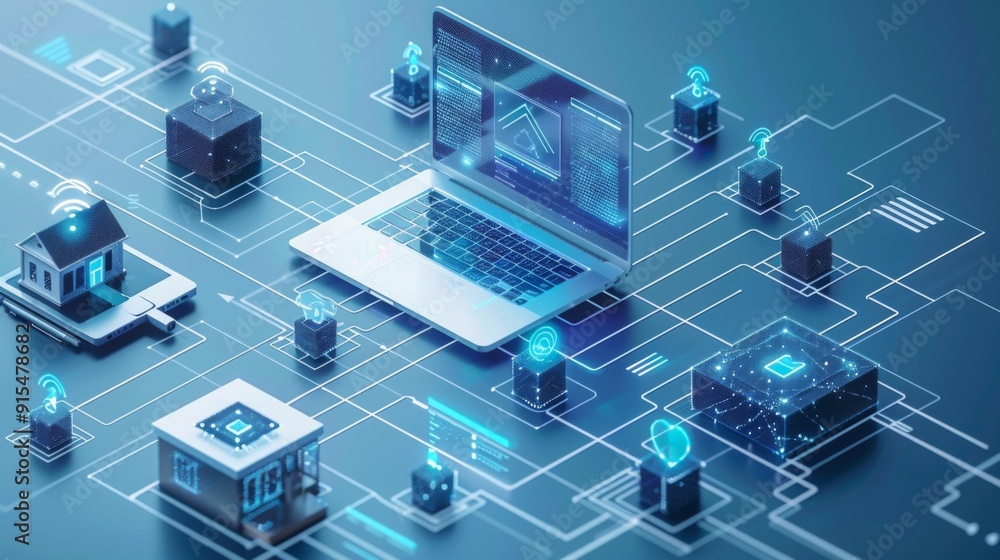 Smart Home Network with Laptop and Smart Devices Smart Home Network with Laptop and Smart Devices