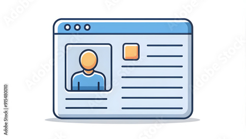 3D flat customer application icon with copy space on white background. Vector illustration in doodle line cartoon style for business and technology visuals.