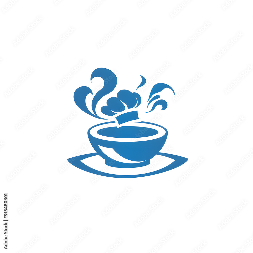a logo for a brand for the gastronomy in the colors blue and white. a logo for a brand for the gastronomy in the colors blue and white.