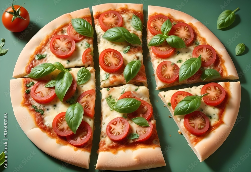 pizza with tomato and basil pizza with tomato and basil
