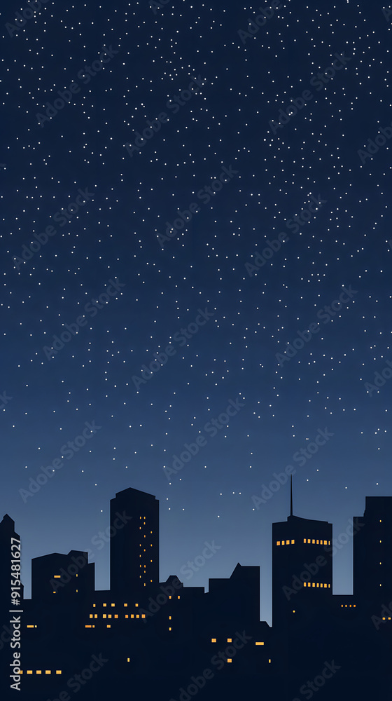 Minimalistic Night Sky Vector Graphic Minimalistic Night Sky Vector Graphic
