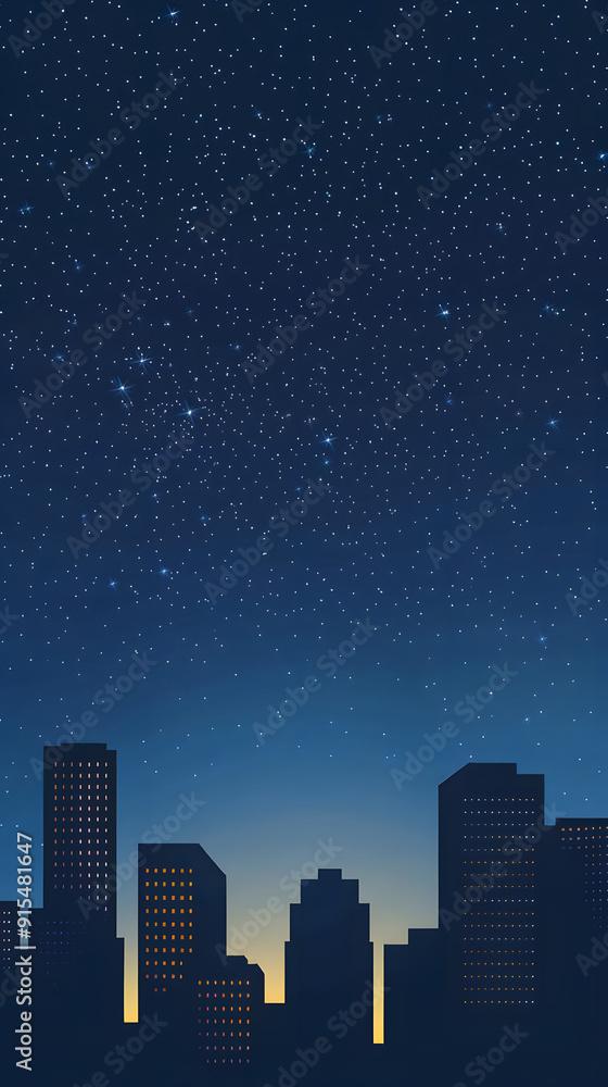 Minimalistic Night Sky Vector Graphic Minimalistic Night Sky Vector Graphic