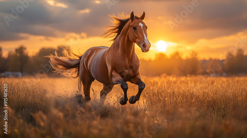  Majestic Galloping Horse at Sunset