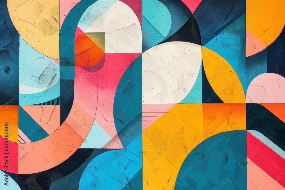 Fototapeta premium Abstract geometric shapes with vibrant colors