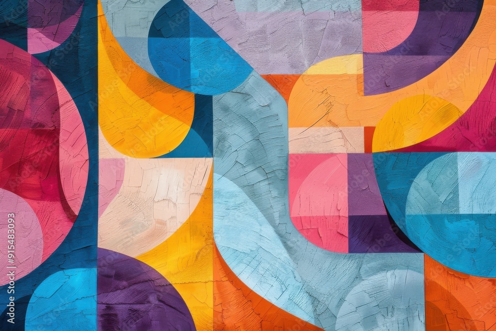 Fototapeta premium Abstract geometric shapes with vibrant colors
