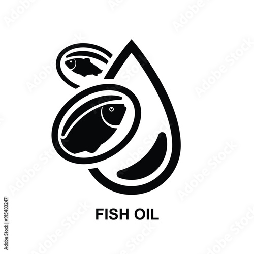 Fish oil icon. Treatment nutrition skin care isolated on background vector illustration.