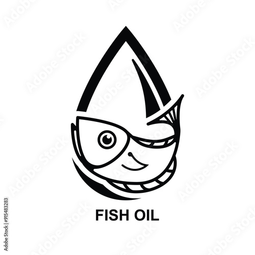 Fish oil icon. Treatment nutrition skin care isolated on background vector illustration.
