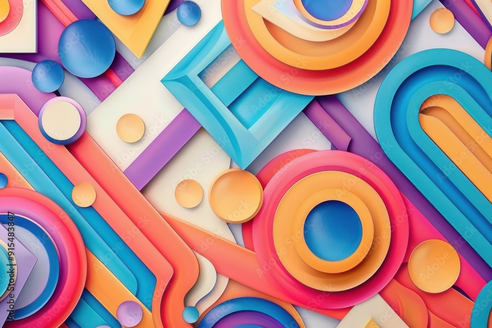 Abstract geometric shapes with vibrant colors Abstract geometric shapes with vibrant colors