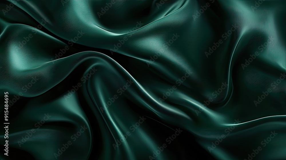 Fototapeta premium Rich 3D dark green background with luxurious textures and deep hues, ideal for high-end and elegant visuals.