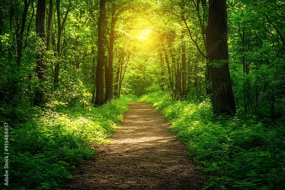 Sunlit Forest Path Photo Sunlit Forest Path Photo