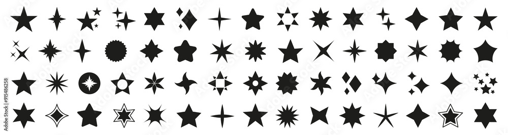 Black star icon collection. Set of black star icons. Stars icon collection Black star icon collection. Set of black star icons. Stars icon collection