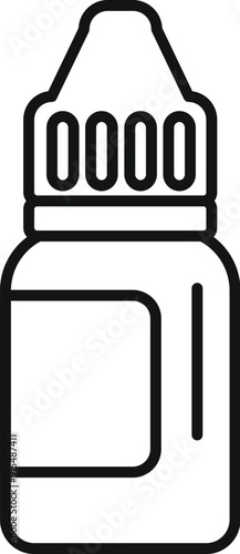 Simple line art of an eye drop bottle, ideal for conveying concepts related to eye health and treatment