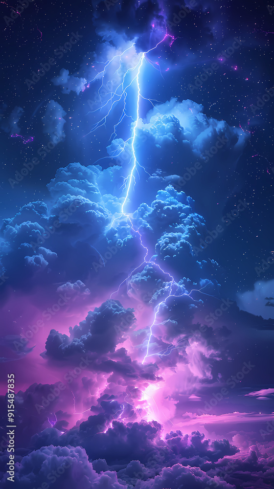 The Blue Jet lightning phenomenon occurs in the upper atmosphere. When powerful blue lightning flashes shoot up from the tops of high cumulonimbus clouds. The Blue Jet lightning phenomenon occurs in the upper atmosphere. When powerful blue lightning flashes shoot up from the tops of high cumulonimbus clouds.