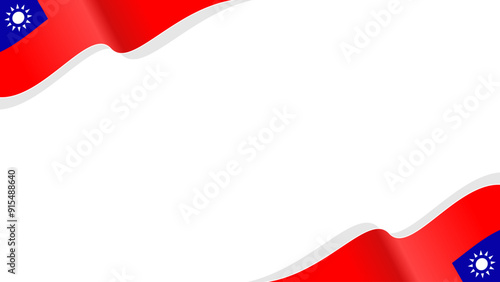 wavy taiwan flag vector background with copy space for text. taiwan national day