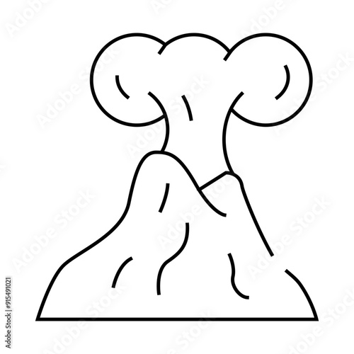 increased volcanic activity line icon vector. increased volcanic activity sign. isolated contour symbol black illustration