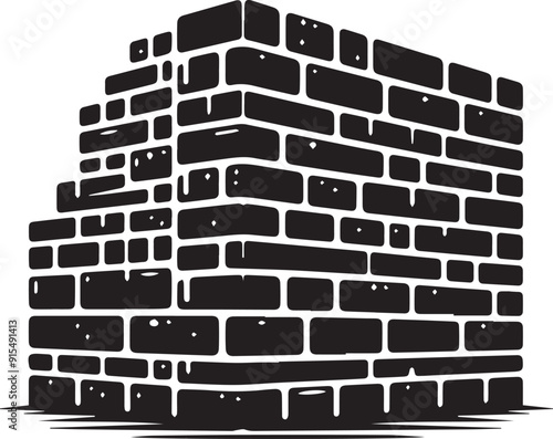 brick wall vector silhouette illustration