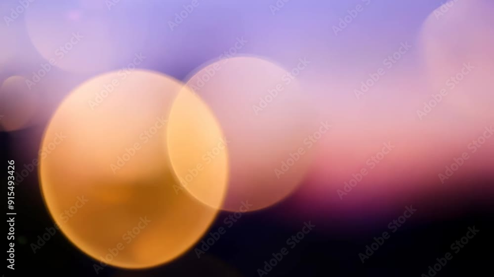 Blurred Cityscape at Sunset with Bokeh Light Circles Blurred Cityscape at Sunset with Bokeh Light Circles