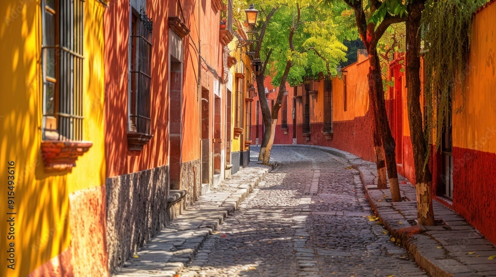 Obraz premium Colorful alley in San Miguel de Allende, Mexico