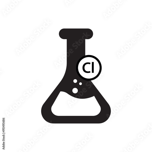 chlorine icon black and white design