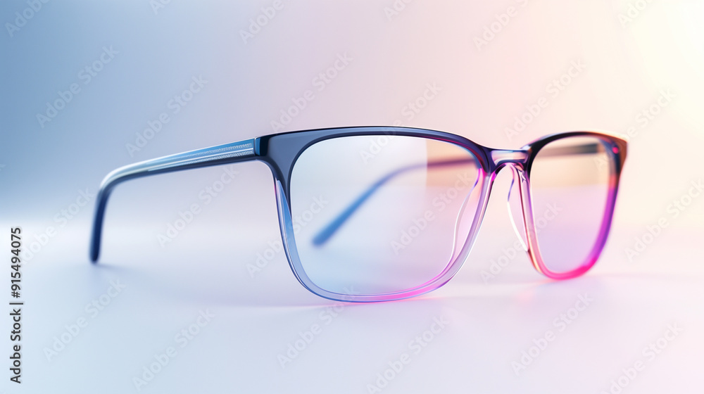 Elegant spectacles with gradient lenses in a sleek black frame, showcasing a subtle yet sophisticated style on a soft, gradient background. Elegant spectacles with gradient lenses in a sleek black frame, showcasing a subtle yet sophisticated style on a soft, gradient background.