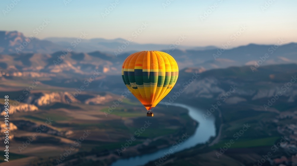 Fototapeta premium Hot air balloon ride aerial views