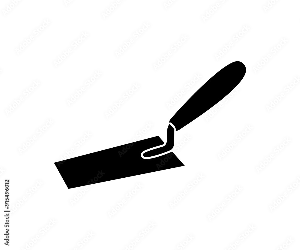 Obraz premium Black trowel icon. Black icon isolated on transparent png background. 