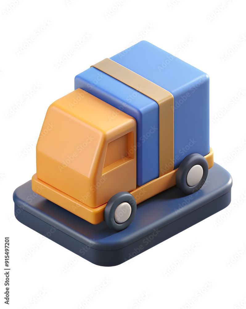 3D flat logistic icon with copy space for project planning concept in doodle cartoon style 3D flat logistic icon with copy space for project planning concept in doodle cartoon style
