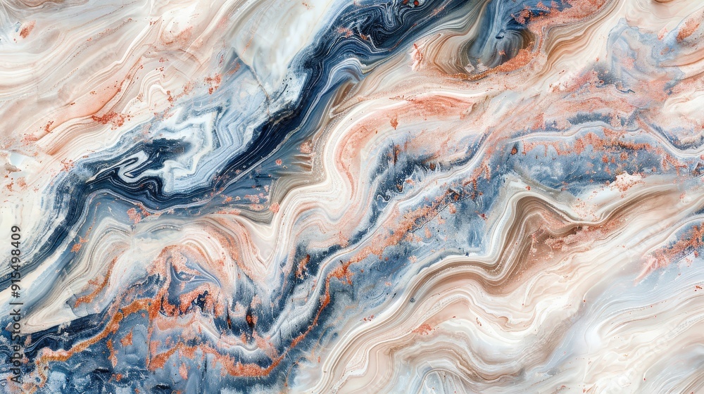 Obraz premium A smooth, polished marble texture, with swirling veins of contrasting colors.