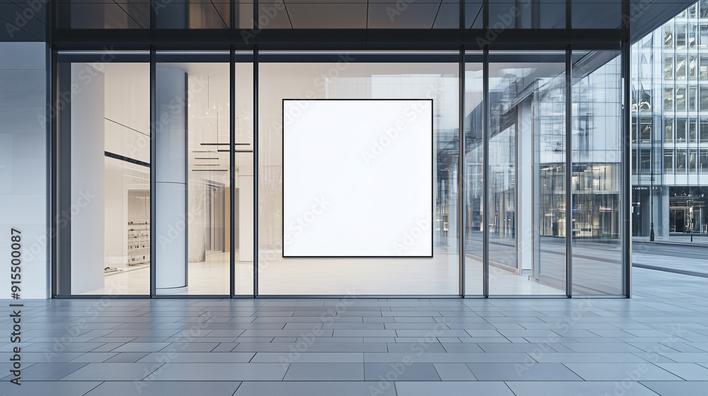 Blank poster on a shop window mockup Blank poster on a shop window mockup