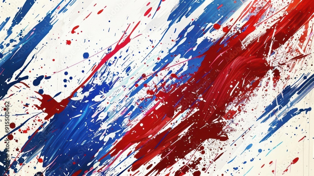 Abstract American Flag Design Abstract American flag design with splattered paint and brushstrokes in red Abstract American Flag Design Abstract American flag design with splattered paint and brushstrokes in red