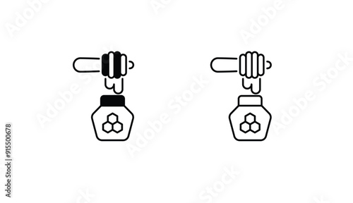 Honey comb icon design with white background stock illustration