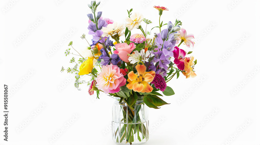 Bouquet of flowers isolated on white background Bouquet of flowers isolated on white background